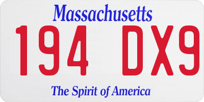MA license plate 194DX9