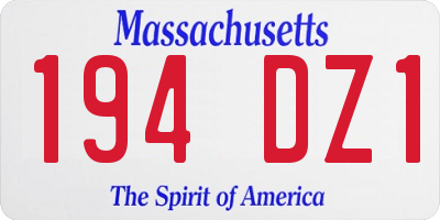 MA license plate 194DZ1