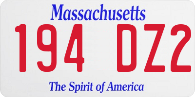 MA license plate 194DZ2