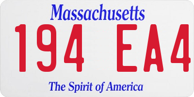 MA license plate 194EA4