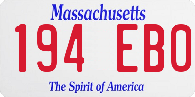 MA license plate 194EB0