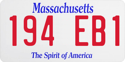 MA license plate 194EB1
