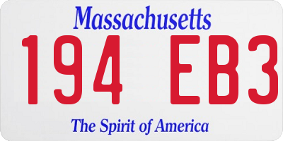 MA license plate 194EB3