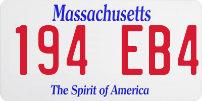 MA license plate 194EB4
