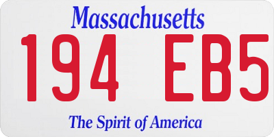 MA license plate 194EB5