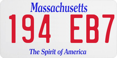 MA license plate 194EB7