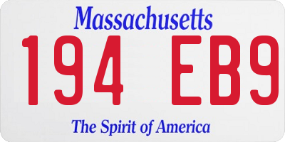 MA license plate 194EB9