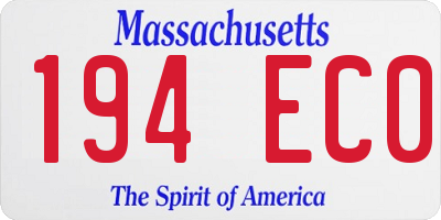 MA license plate 194EC0