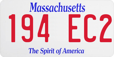MA license plate 194EC2