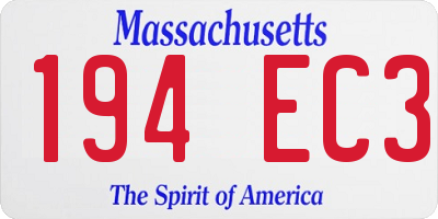MA license plate 194EC3