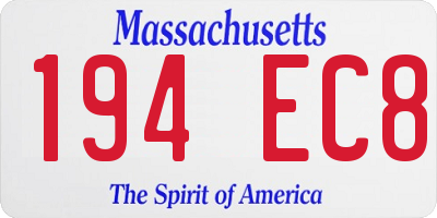 MA license plate 194EC8