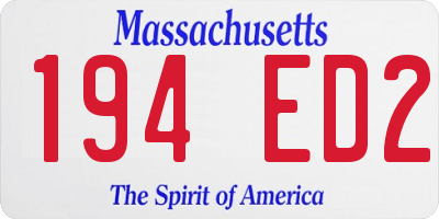 MA license plate 194ED2