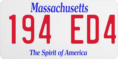 MA license plate 194ED4