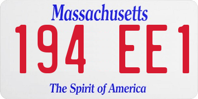 MA license plate 194EE1