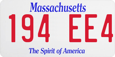 MA license plate 194EE4