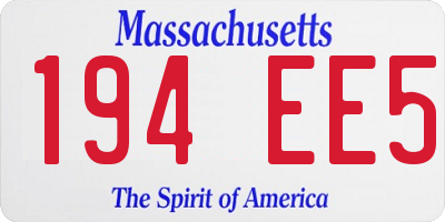 MA license plate 194EE5