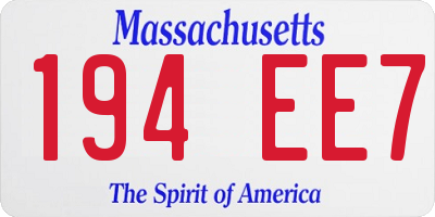 MA license plate 194EE7
