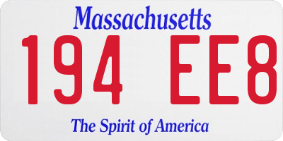 MA license plate 194EE8