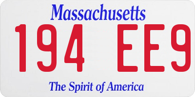 MA license plate 194EE9