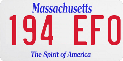 MA license plate 194EF0