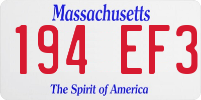 MA license plate 194EF3