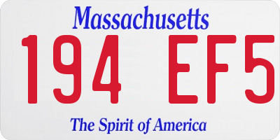MA license plate 194EF5