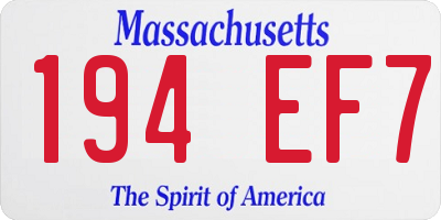 MA license plate 194EF7
