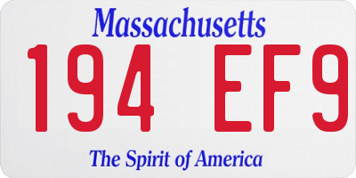 MA license plate 194EF9