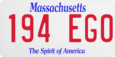 MA license plate 194EG0