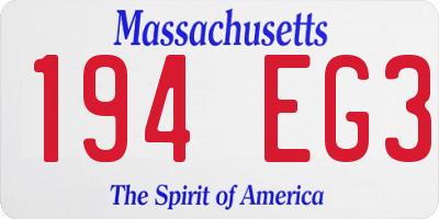 MA license plate 194EG3