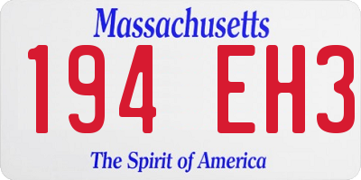 MA license plate 194EH3