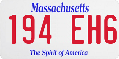 MA license plate 194EH6