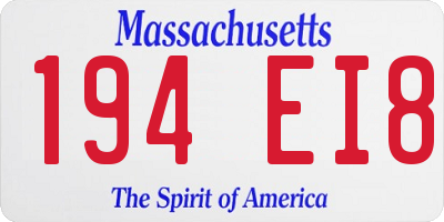 MA license plate 194EI8