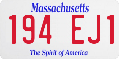 MA license plate 194EJ1
