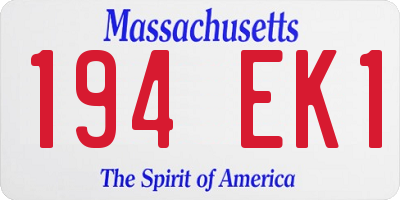 MA license plate 194EK1