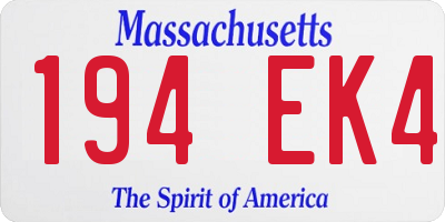 MA license plate 194EK4