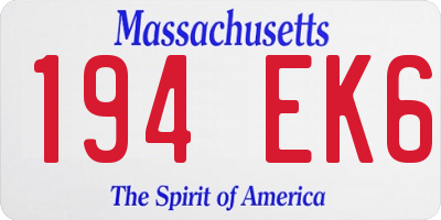 MA license plate 194EK6