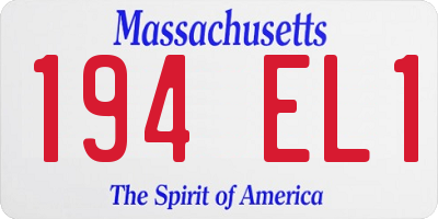 MA license plate 194EL1
