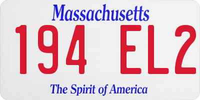 MA license plate 194EL2