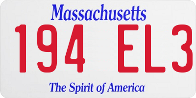 MA license plate 194EL3