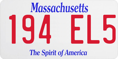 MA license plate 194EL5
