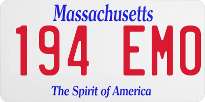 MA license plate 194EM0