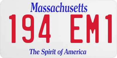 MA license plate 194EM1