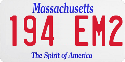 MA license plate 194EM2