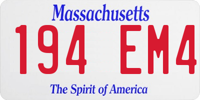 MA license plate 194EM4