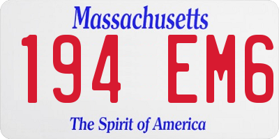 MA license plate 194EM6