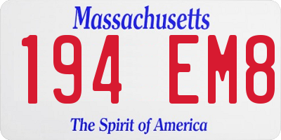 MA license plate 194EM8