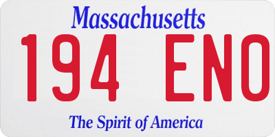 MA license plate 194EN0