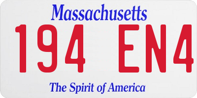 MA license plate 194EN4