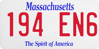 MA license plate 194EN6